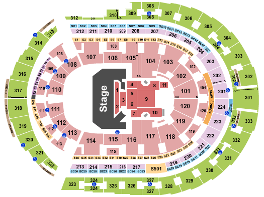 Bridgestone Arena CMA Seating Chart